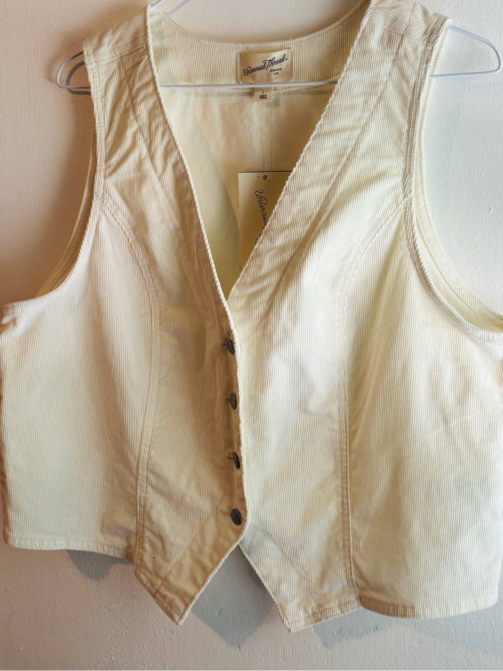 Universal Thread Cream Button-Front Vest - Picture 3 of 8